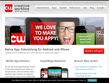 Tablet Screenshot of creativeworkline.com